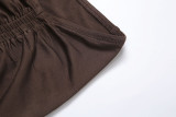 Ladies Lace Slim Vest Slit Wrapped Hip Skirt Casual Suit K20S11219