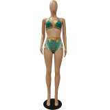 Fashion sexy summer bikini digital print swimsuit split swimsuit CM2112