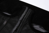 Womens nightclub show sexy mesh see-through hollow slim skirt suit K20S10811