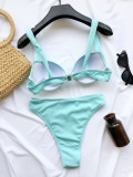 New hard cup bikini waist solid color swimwear LG76606