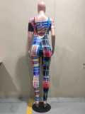 Two-piece fashion Womens color striped fashion casual bib pants OL6048