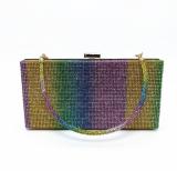 New Hot Rhinestone Rainbow Bag Ladies Dinner Bag Clutch Color Rhinestone Bag CJ641238788762