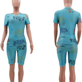 Fashion Womens clothing letter printed yoga fabric leisure sports suit two-piece suit TK6167