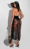 Sexy Ladies Fashion Ladies Hollow Perspective Beach Knitted Tight Skirt Hanging Neck Woolen Skirt ZSCZ094