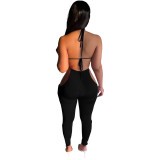 Womens clothing, suspenders, folds, open back, sexy trousers, jumpsuits LML220