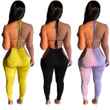Womens clothing, suspenders, folds, open back, sexy trousers, jumpsuits LML220