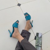 Lingge stiletto drag fashion square head Roman style catwalk foreign trade Womens sandals half SJF612188929272