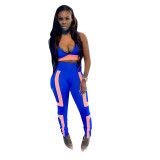 Womens clothing printed sexy front and back wear casual sports two-piece suit AT5120