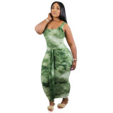 Plus size autumn and winter new tie-dye plus size Womens sexy dress H1361