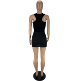 Hollow wrapped chest tight-fitting miniskirt dress MN9303