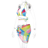 Three-piece Tether Printed Swimsuit S134745G