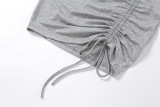 Halter strap hollow vest drawstring short skirt skirt S1738381
