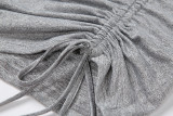 Halter strap hollow vest drawstring short skirt skirt S1738381