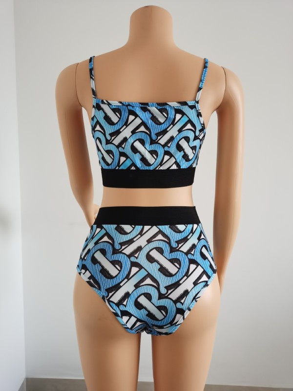 Womens sexy swimsuit mini print 2-piece set  FFD1104