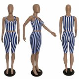 Vertical stripes sports two-piece suit QS049