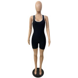 Summer pineapple cloth womens short sports yoga jumpsuit CN0100