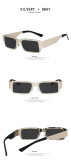 Steel leather and metal square sunglasses KD65161