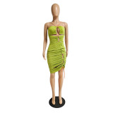 Summer sexy beach dress sleeveless short skirt lace dress CN0113