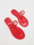 PVC jelly sandals and slippers flat flip-flops with metal buckle beach slippers for outer wear QBD619191616728
