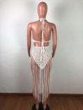 European and American woven two-wear method fringed beach skirt AJ4065