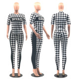2021 summer new checkerboard element two-piece set L6290