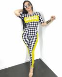2021 summer new checkerboard element two-piece set L6290