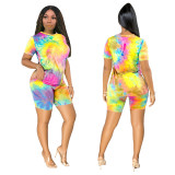 Casual fashion tie-dye printing suit TY1841