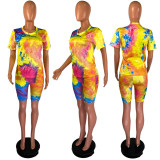 Casual fashion tie-dye printing suit TY1841