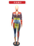 New style positioning printing fashion casual jumpsuit womens clothing M9005