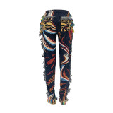 Casual fashion color fringed velvet pants womens clothing M9020