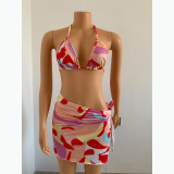 Women's sexy swimsuit, contrast color swimsuit two-piece suit FFT1108