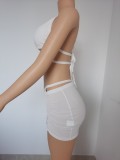 Women's sexy backless dress nightclub short skirt suit FFD1093