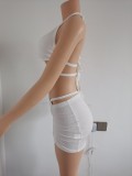 Women's sexy backless dress nightclub short skirt suit FFD1093