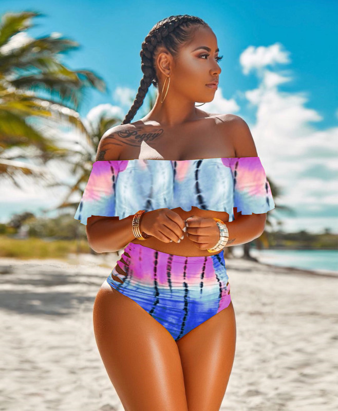 Multicolor sexy swimsuit 2-piece set H1016