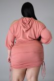 Off-the-shoulder lace-up fat lady dress QJ5286