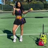 Tennis sports suit splash ink skirt two-piece suit ZH8526