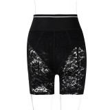 Summer new women's sexy lace stitching breathable printing casual shorts P134731K