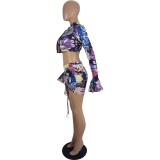 Fashion personality printing four-piece set LS6442