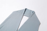 Sexy V-neck halter one-piece fashion bag hip skirt suit K21S02362