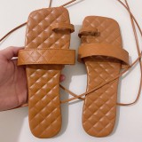 New style all over toe sandals women's plus size one word flat square toe sandals S640854820934