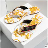Fashion printed flat-heeled flip flops flip flops flat slippers women sandals S646715839251