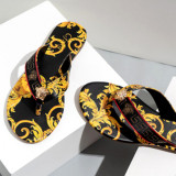 Fashion printed flat-heeled flip flops flip flops flat slippers women sandals S646715839251