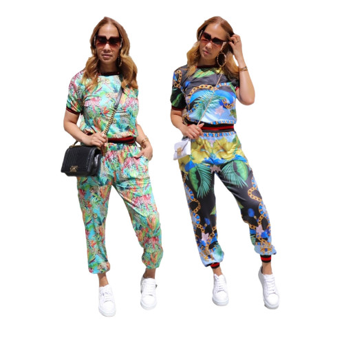 Digital printed sports suit two-piece suit SMR10377