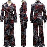 Fashion digital printing V-neck women's jumpsuit SMR10324 