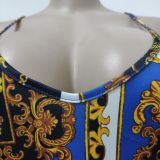 Loose sleeveless V-neck strap print dress SMR10300