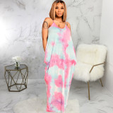 Casual Fashion Loose Sleeveless V-Neck Sling Dress SMR10208