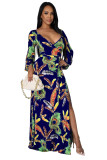 Fashion Digital Printed V-Neck Dress SMR10279