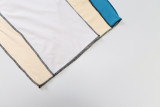 Stitched round neck slit contrast color sleeveless midi skirt D144944K