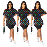 Printed long casual T-shirt multi-color options A8000