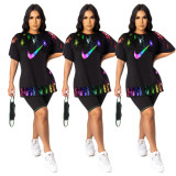 Printed long casual T-shirt multi-color options A8000